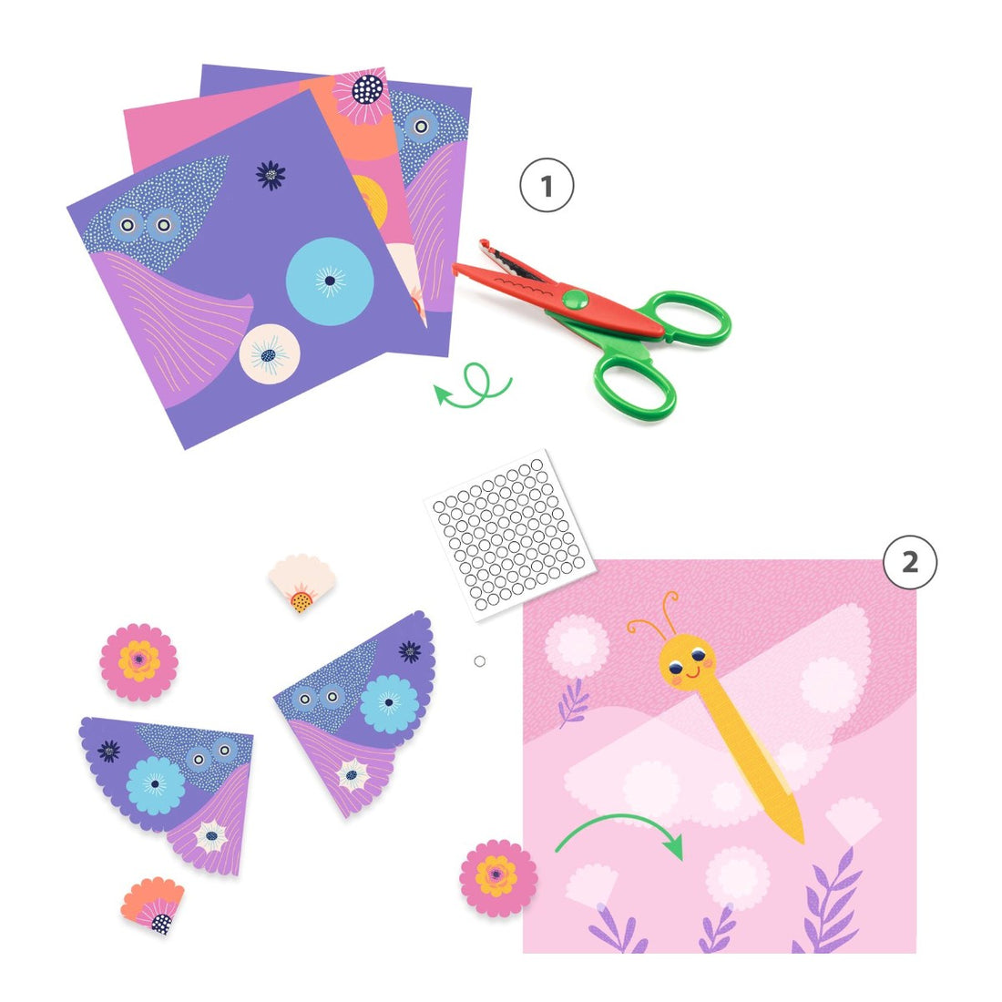 Djeco Creative Collage, Curved Cutouts