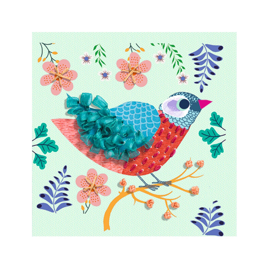 Djeco Activity Kit with Ribbons, Artistic Loops – Birds