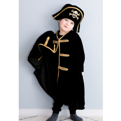 Den Goda Fen Costume, Pirate Hat and Cape - Ages 3-8 Years