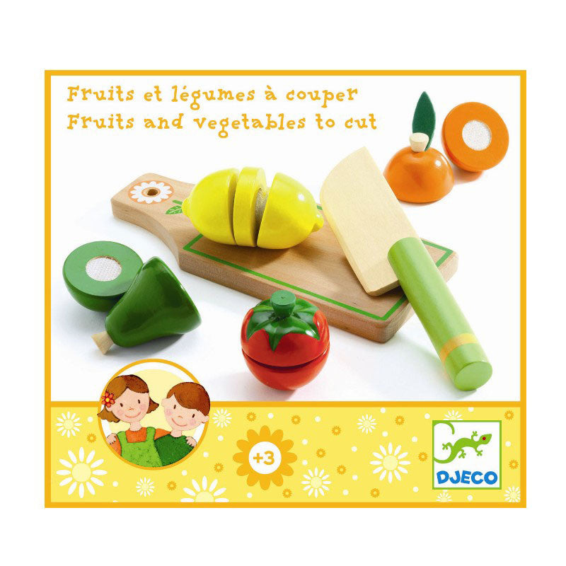 Djeco Wooden Play Food - Slicing Fruits and Vegetables