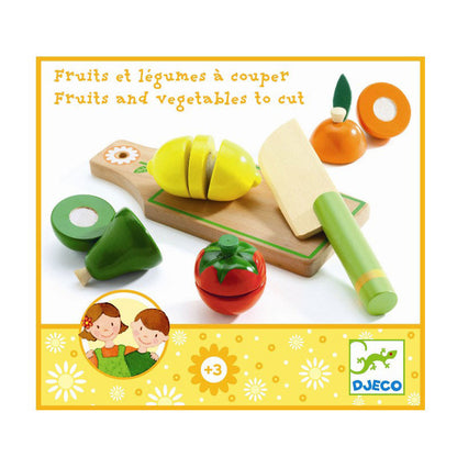 Djeco Wooden Play Food - Slicing Fruits and Vegetables