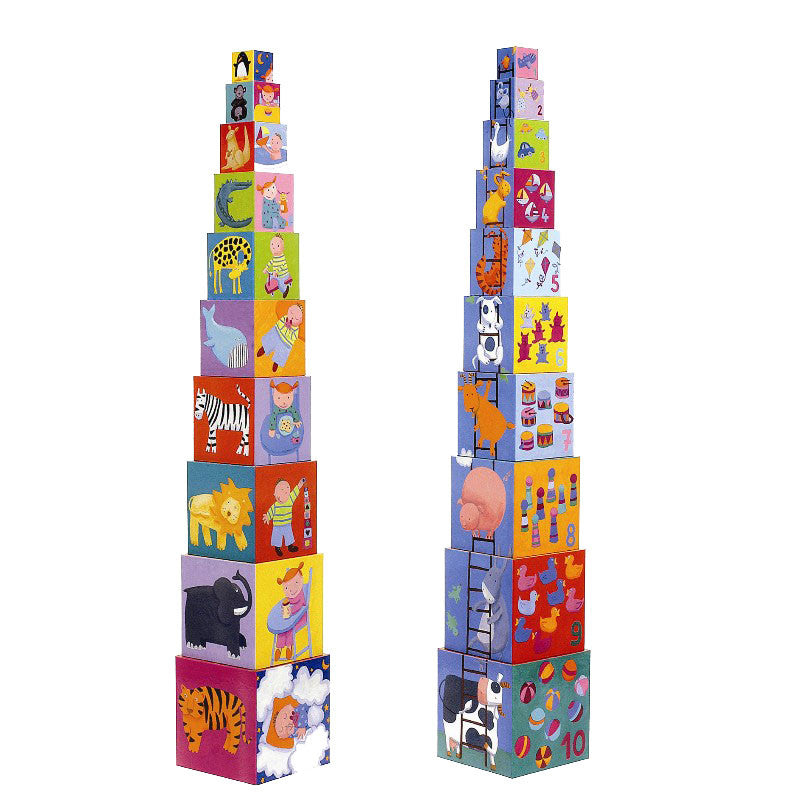 Djeco Stacking Cubes, Stigen