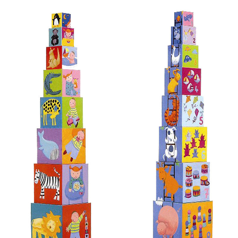 Djeco Stacking Cubes, Stigen