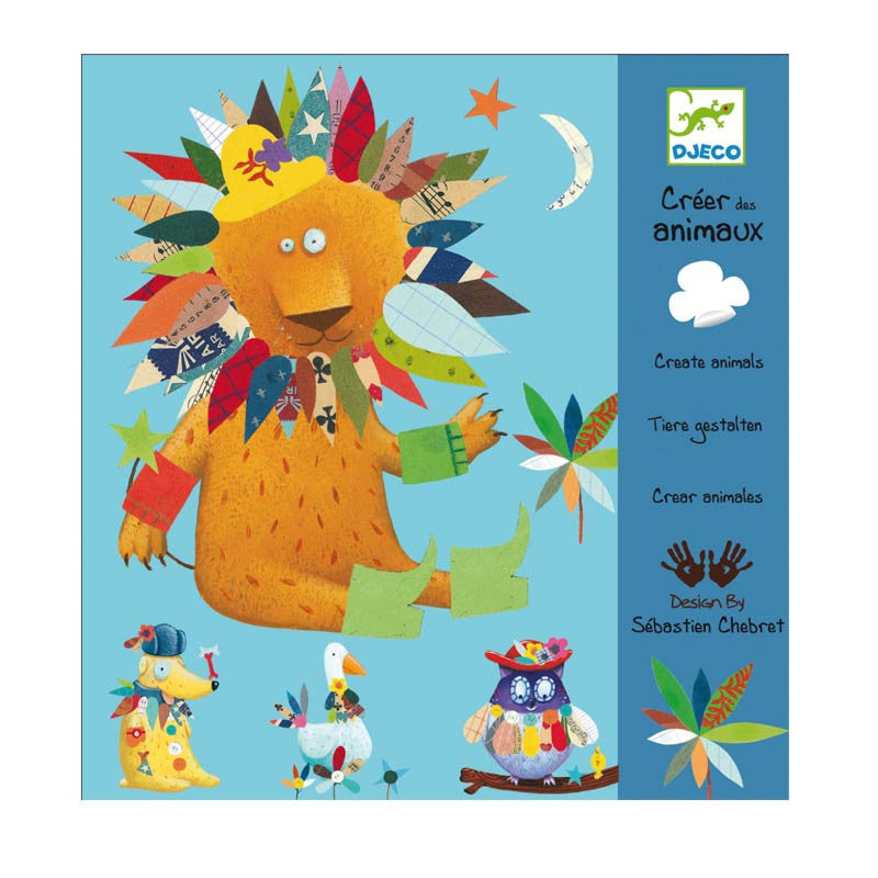 Djeco kreativt klistermærkesæt - lav dyr