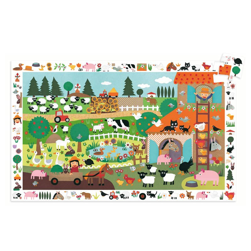 Djeco observationspuslespil, bondegård - 35 brikker