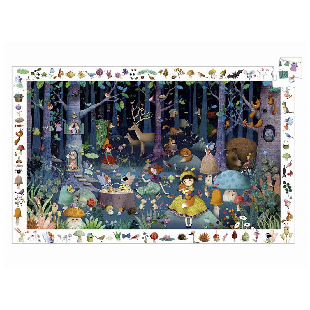 Djeco observationspuslespil, Fortryllet skov - 100 brikker