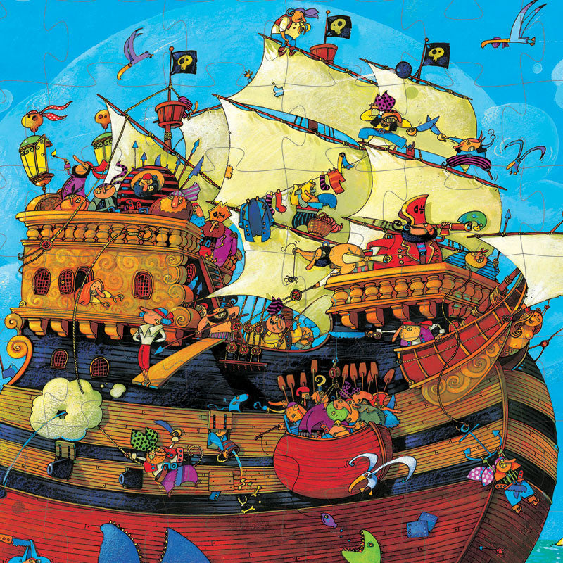 Djeco silhuetpuslespil, piratskib  - 54 brikker