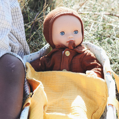 Djeco Pomea Doll Carrier, Blue Lines