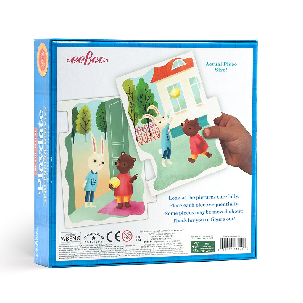 Eeboo Jumbo Puzzle, Playdate - 10 Pieces