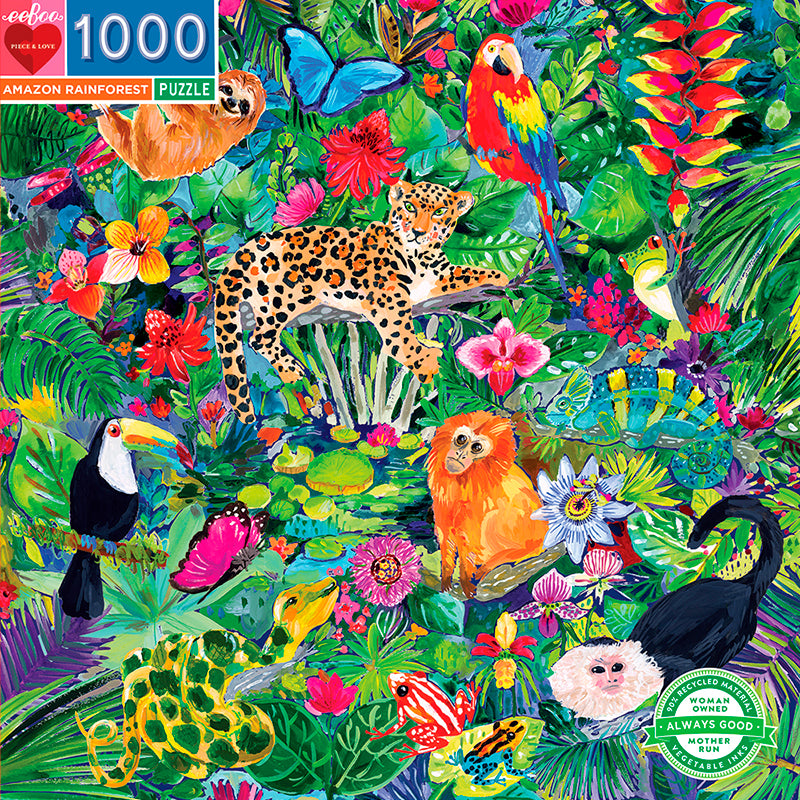 Eeboo Puzzle, Amazon Rainforest - 1000 Pieces