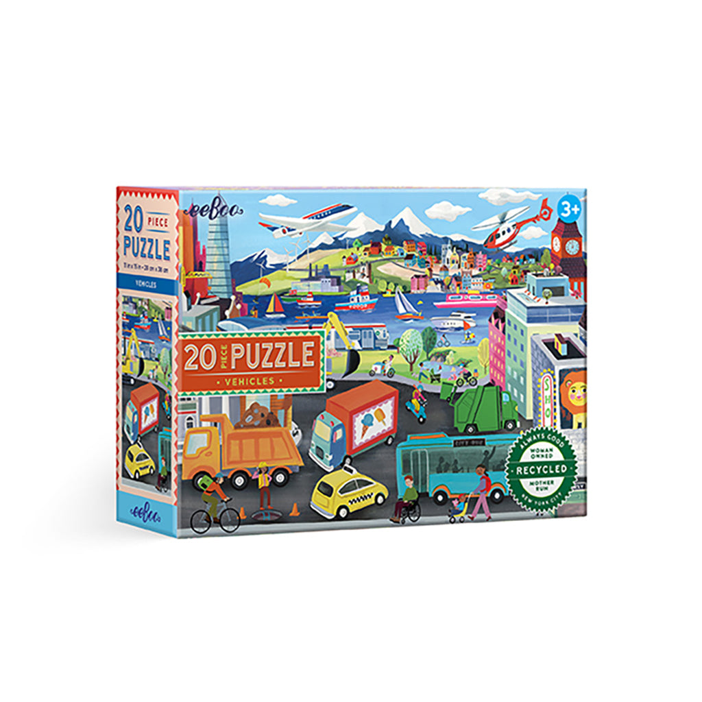 Eeboo Puzzle, Modes of Transportation - 20 pieces