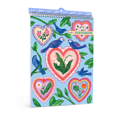 Eeboo Sketchpad in A4 Format - Heart &amp; Birds