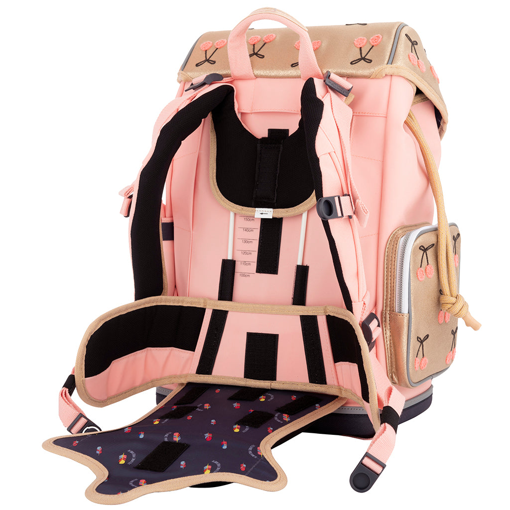 Jeune Premier Ergonomic Backpack, Cherry Pompon - For Ages 6-10