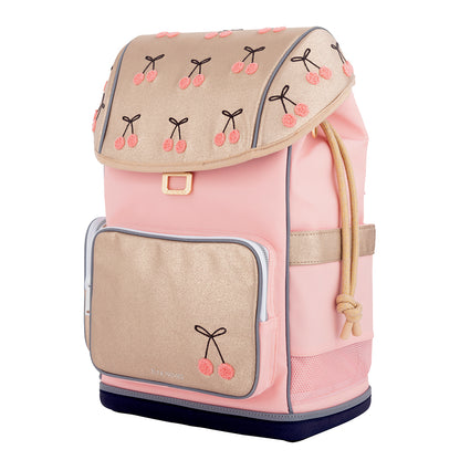 Jeune Premier Ergonomic Backpack, Cherry Pompon - For Ages 6-10
