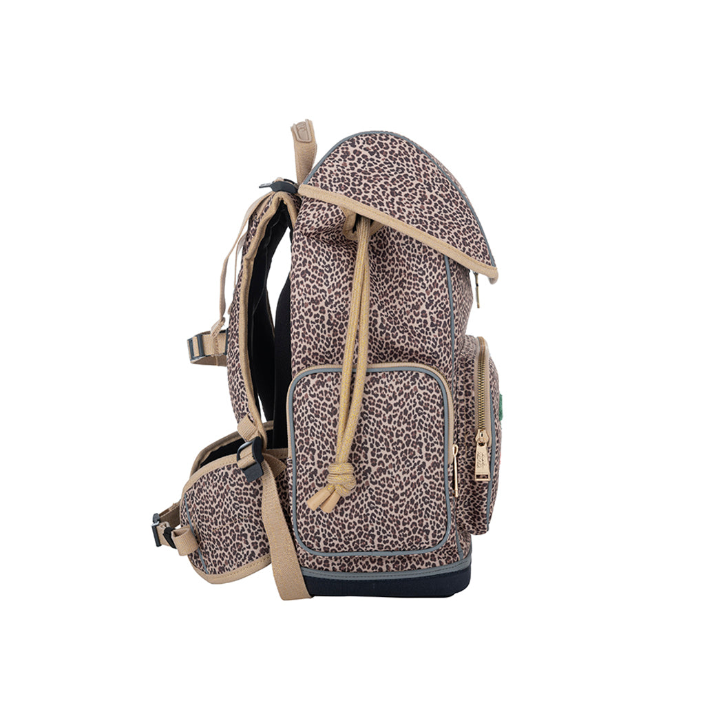 Jeune Premier Ergonomic Backpack, Leopard Cherry - For Ages 6-10
