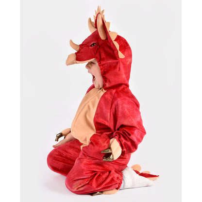 The Good Fairy Animal Costume, Dinosaur Triceratops Jumpsuit - Ages 3-5