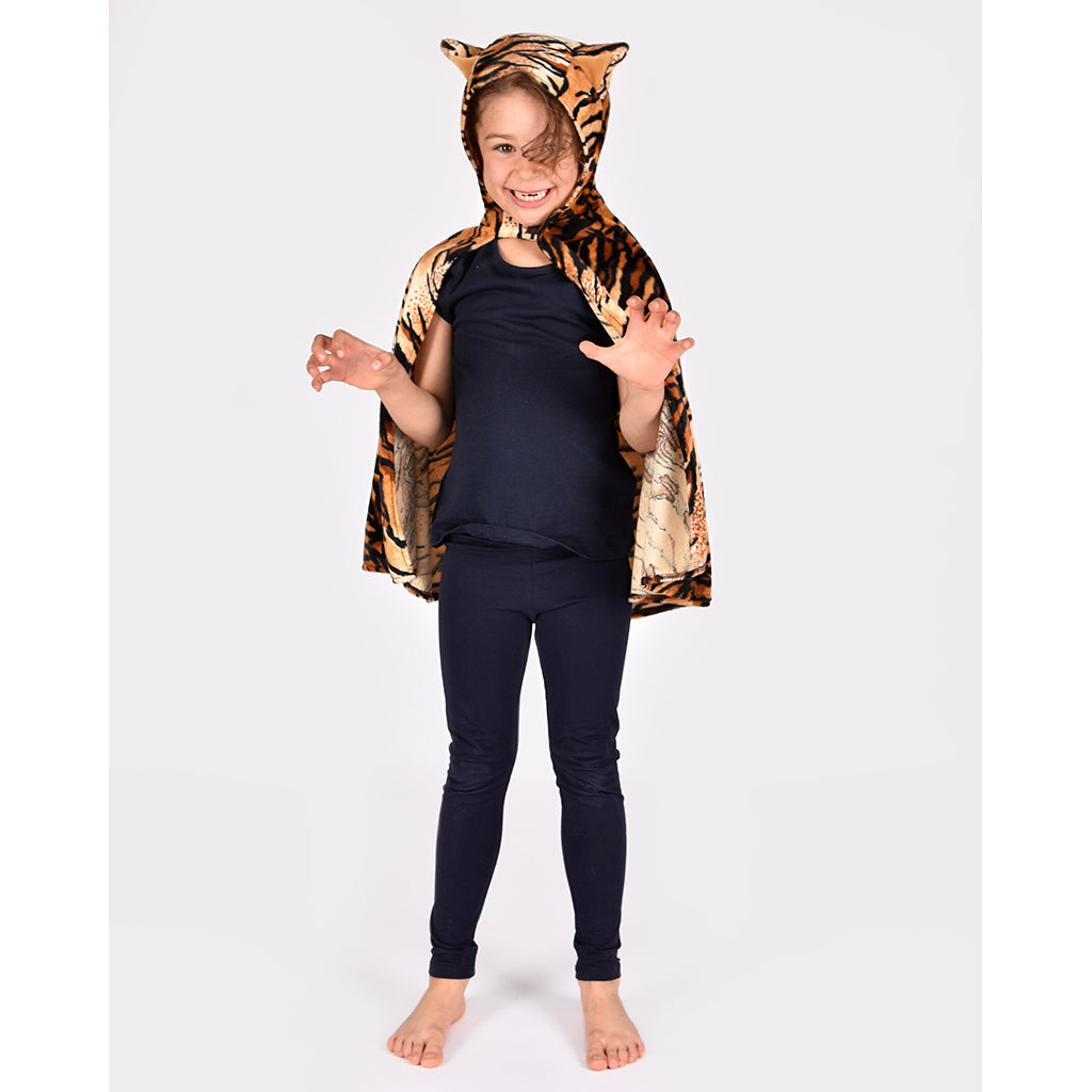 Den Goda Fen Animal Costume, Tiger Cape – Ages 3–8 years