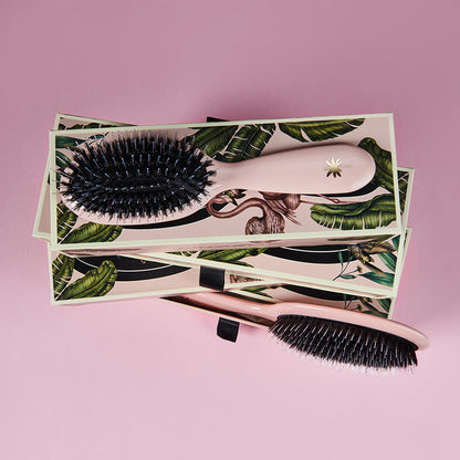 Fan Palm Hairbrush, Blush - Medium Blush Pink Glitter