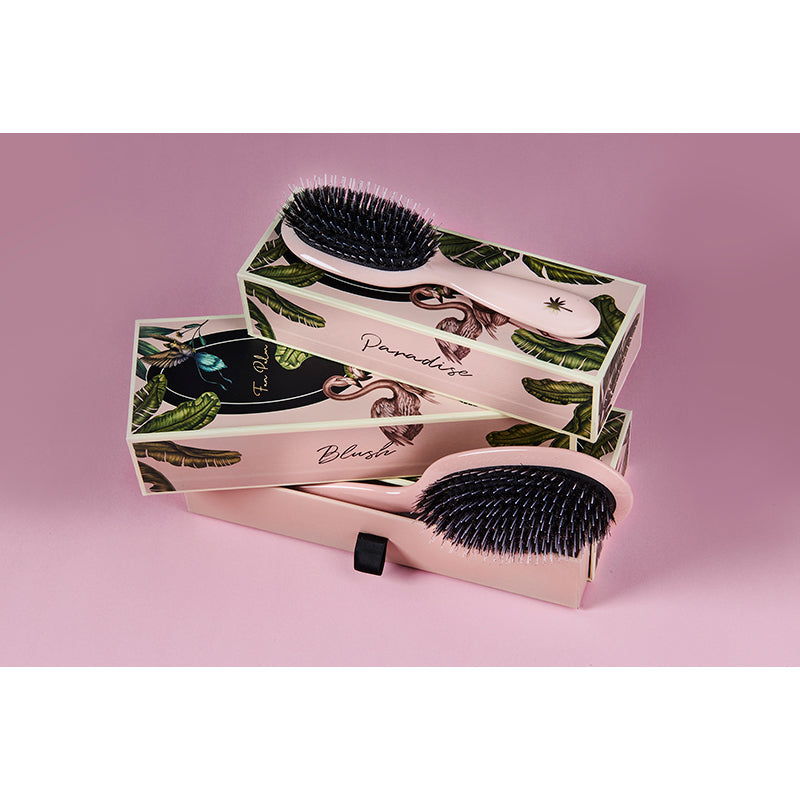 Fan Palm Hairbrush, Blush - Medium Blush Pink Glitter