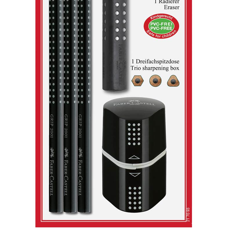 Faber-Castell - Grip sæt 3-i-én, sort