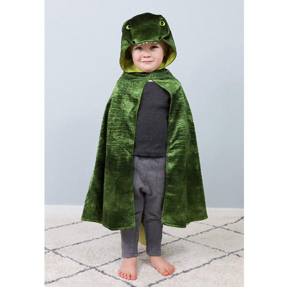 Great Pretenders Animal Costume, T-Rex Dinosaur Cape with Hood - Size 4-5 Years