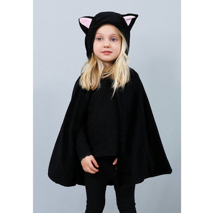 The Good Fairy Animal Costume, Black Cat Cape - Size 3-8 Years