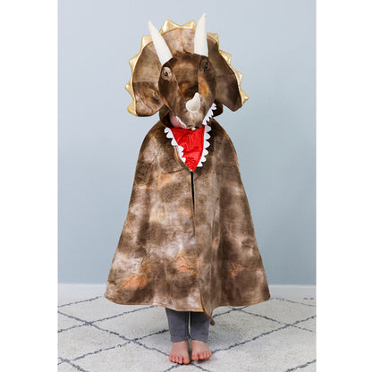 Great Pretenders Animal Costume, Grandasaurus Triceratops Cape with Claws - Size 4-6 Years