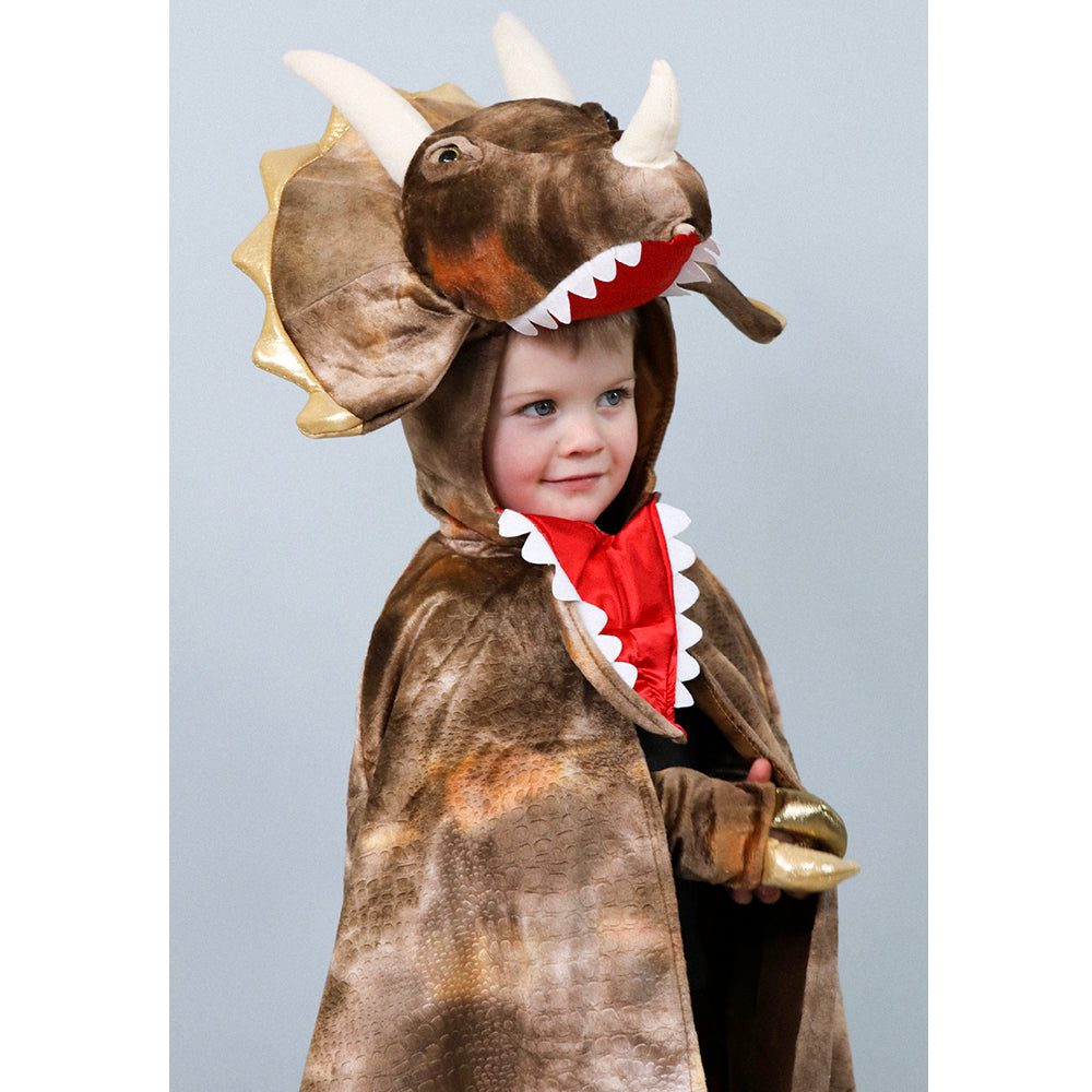 Great Pretenders Animal Costume, Grandasaurus Triceratops Cape with Claws - Size 4-6 Years