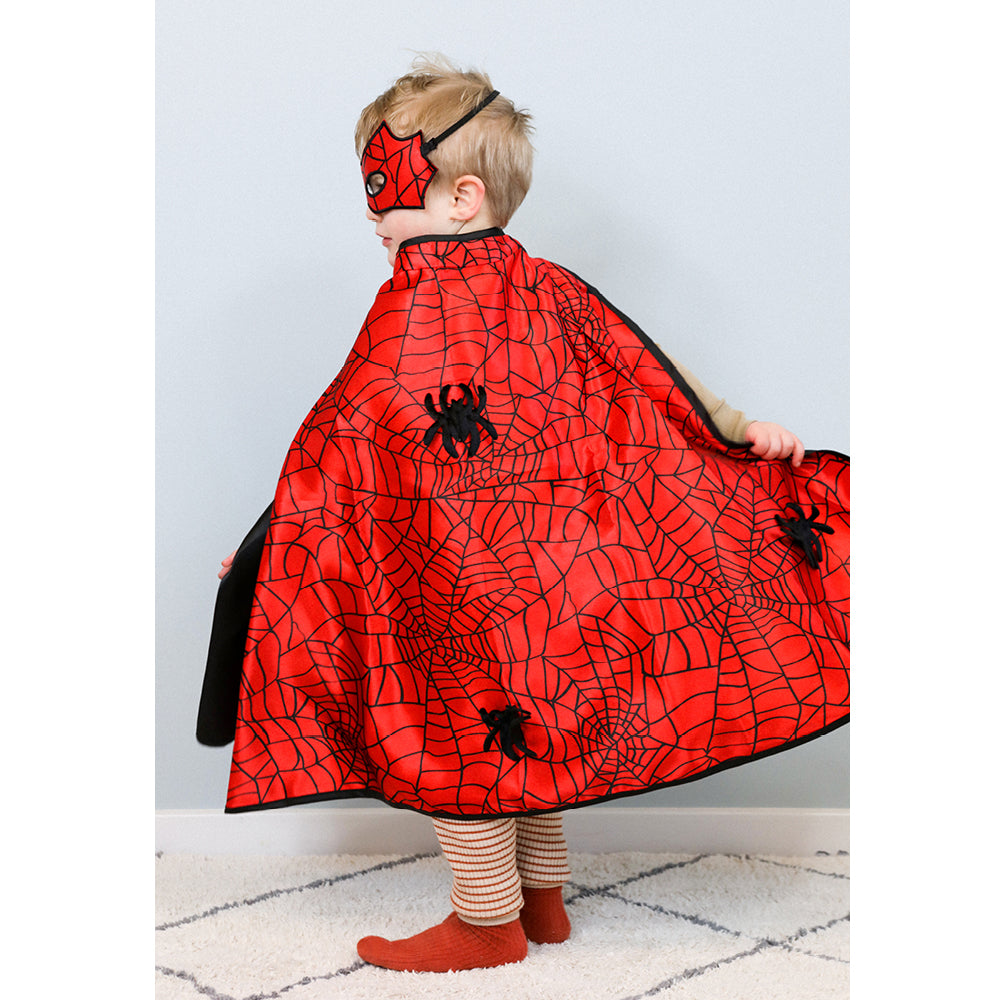Great Pretenders Costume, Reversible Cape and Mask, Spiderman/Batman - Size 4-6 Years
