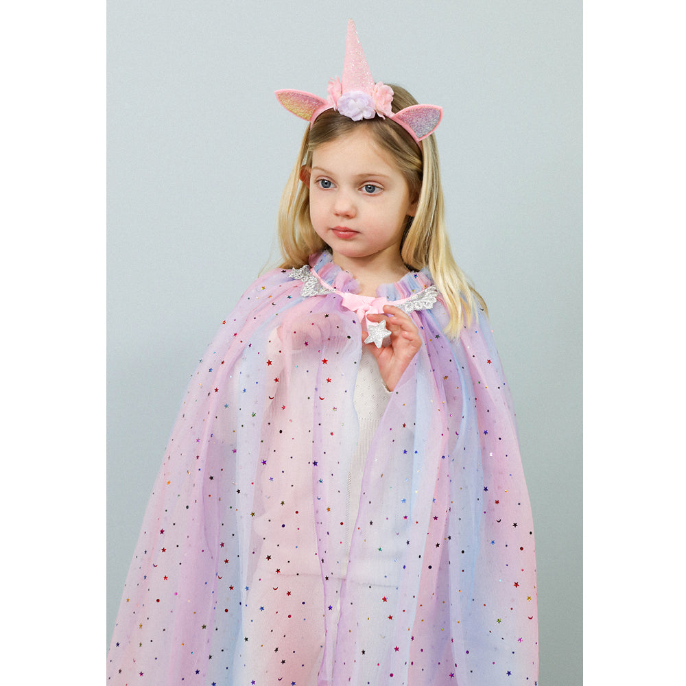 Great Pretenders Animal Costume, Unicorn Cape and Headband - Size 4-6 Years