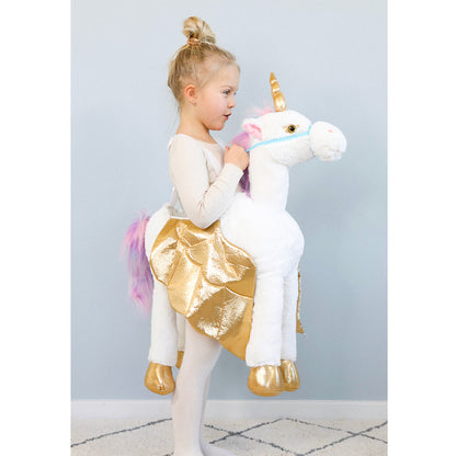 Den goda Fen Ride-On Unicorn Animal Costume – Ages 3–8