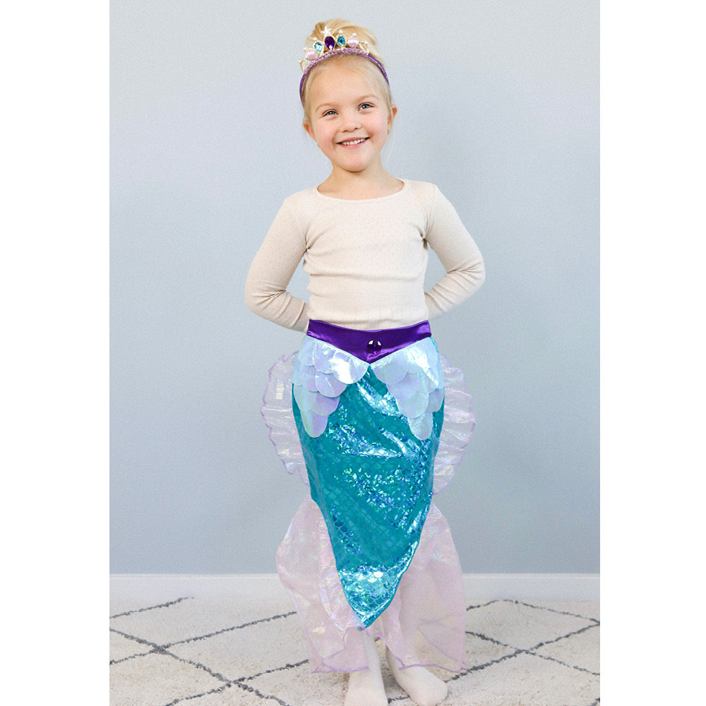 Great Pretenders Costume, Mermaid Skirt and Tiara in Purple/Turquoise – Ages 4-6