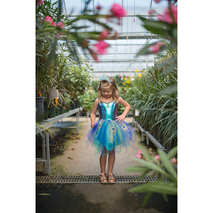 Great Pretenders Costume, Peacock Dress and Headband - Size 4-6 Years