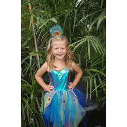Great Pretenders Costume, Peacock Dress and Headband - Size 4-6 Years