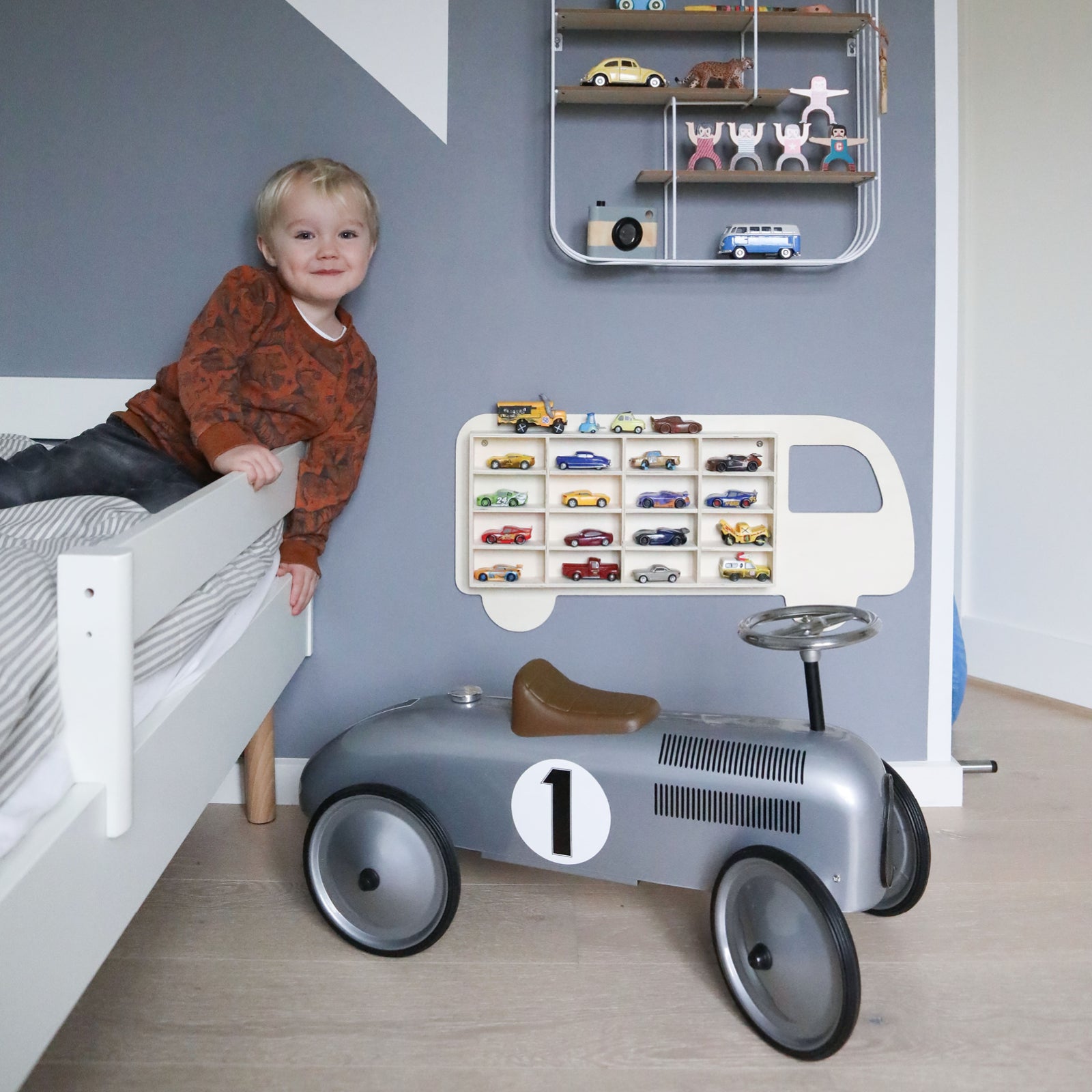 Goki Ride-On Metal Racing Car - Silver