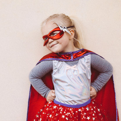 Great Pretenders Dress-Up Costume, Superhero Girl with Mask - Size 4-6 Years