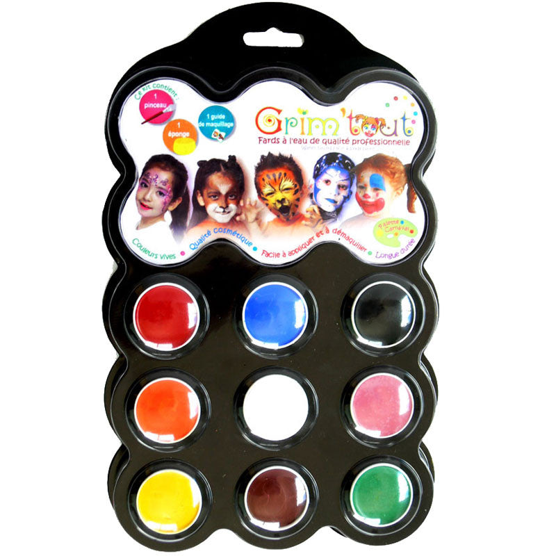 Grim Tout ansigtsmaling, karneval - 9 farver