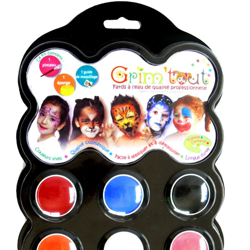 Grim Tout ansigtsmaling, karneval - 9 farver