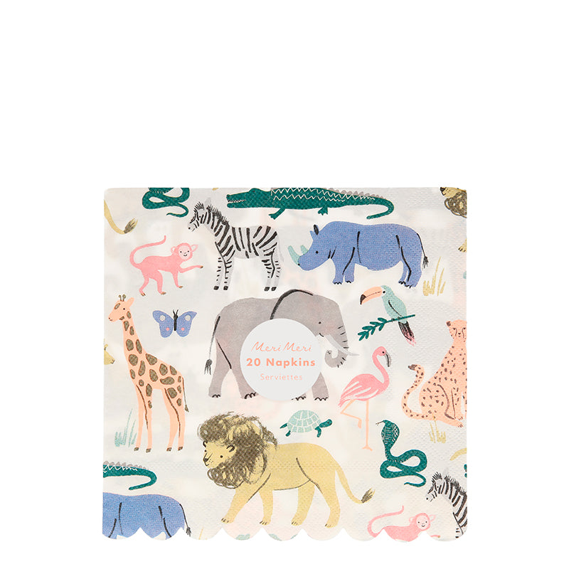 Meri Meri Napkins Size L, Safari - Pack of 20