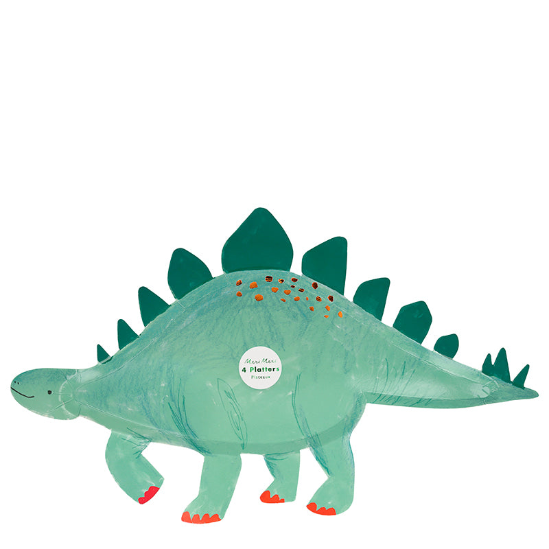 Meri Meri Paper Plates, Stegosaurus - Set of 4