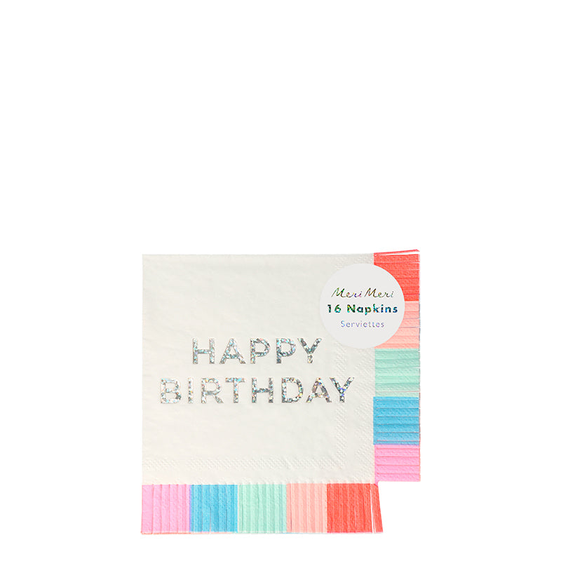 Meri Meri Napkins Size S, Birthday Fringe - 16 pcs.