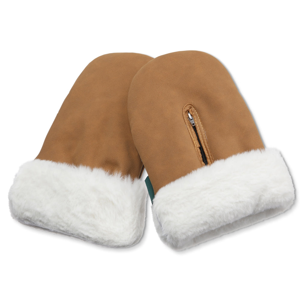KongWalther Stroller Mittens, Østerbro Mittens - Brown Faux Suede
