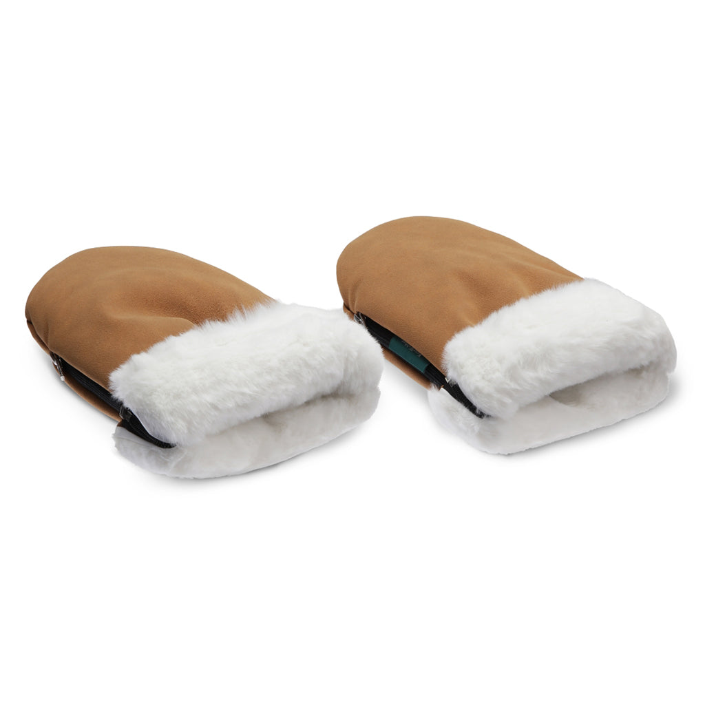 KongWalther Stroller Mittens, Østerbro Mittens - Brown Faux Suede