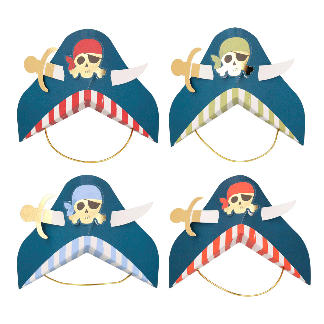 Meri Meri Party Hats, Pirate - Set of 8