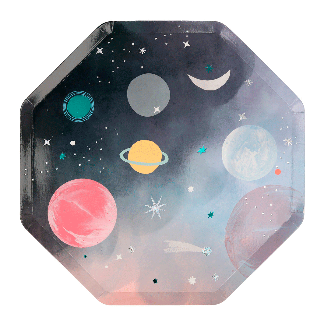 Meri Meri Large Space Paper Plates – Pack of 8