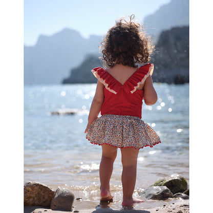 Konges Sløjd UV Swimsuit, Cerise Barbados cherry – Sizes 92–134 cm