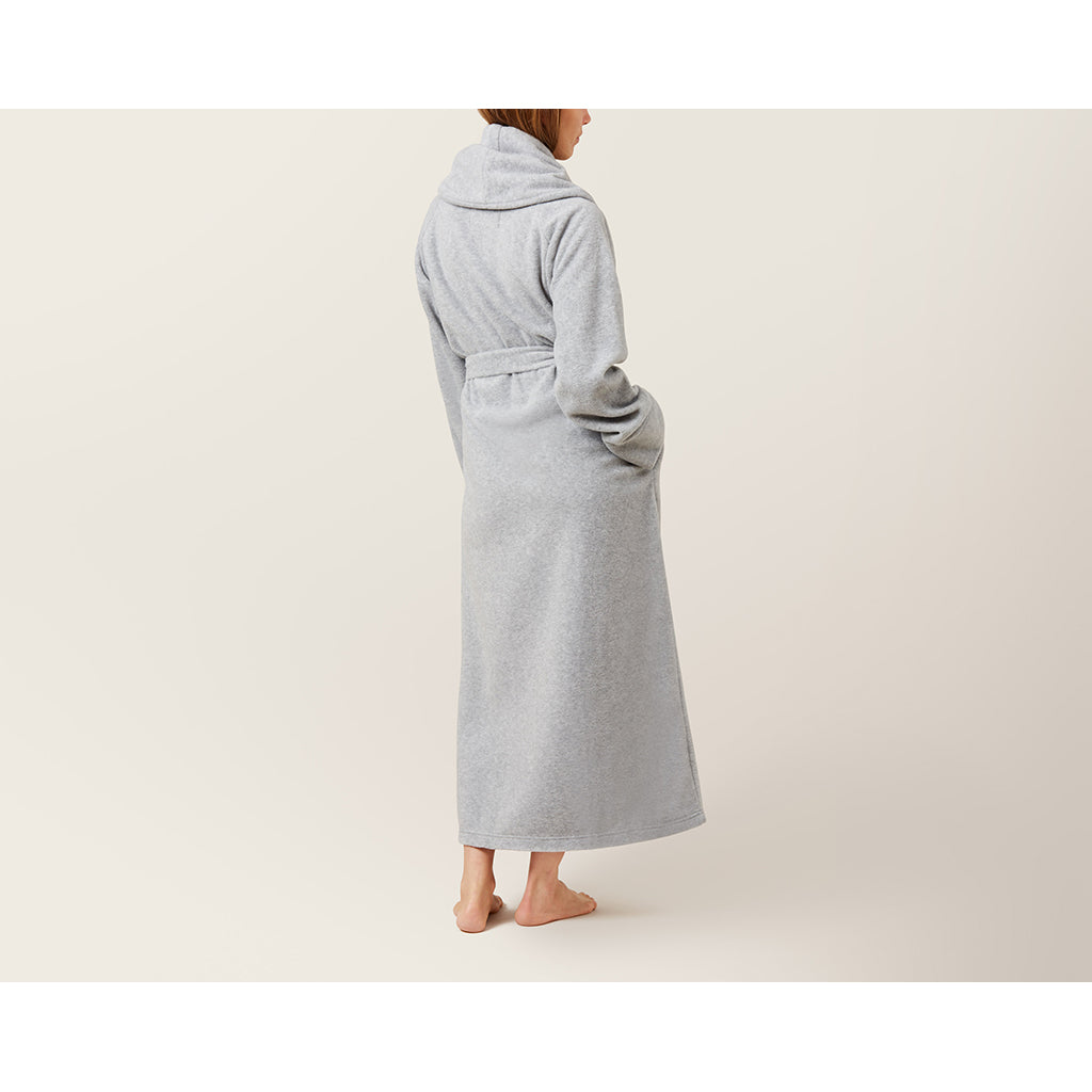 Karmameju Fleece Bathrobe in Light Grey – Sizes XS to L