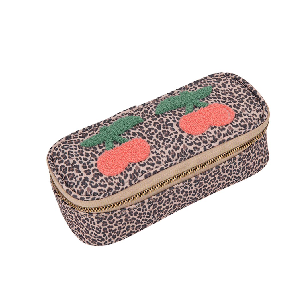 Jeune Premier Pencil Case, Leopard Cherry