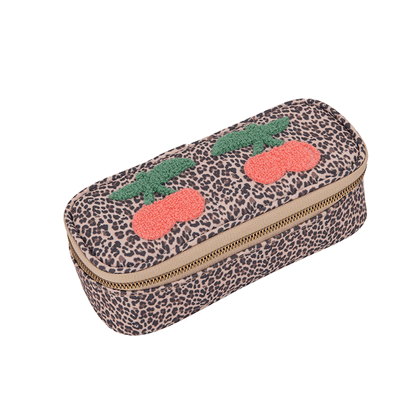 Jeune Premier Pencil Case, Leopard Cherry