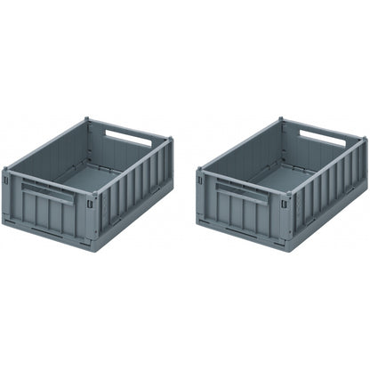 Liewood Weston Folding Crate S, 2-Pack - Whale Blue